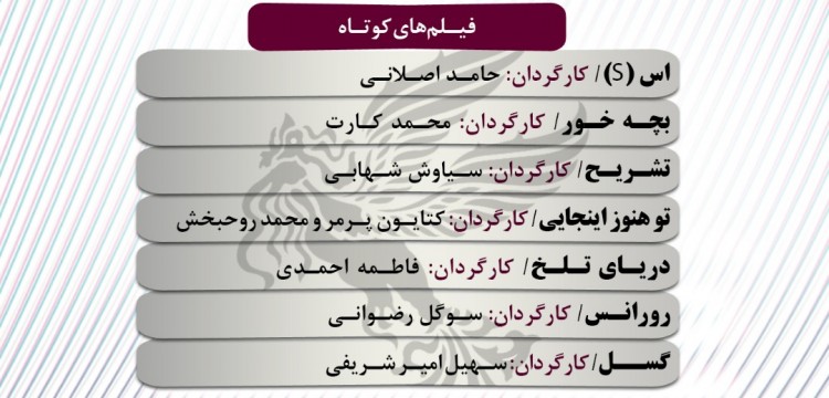 اعلام اسامی فیلم‌های کوتاه سی و هفتمین جشنواره فیلم فجر