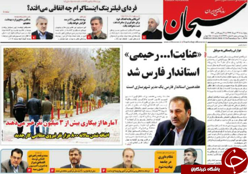 تصاویر صفحه نخست روزنامه&zwnj;های استان فارس ۱۳ دی ماه سال ۱۳۹۷