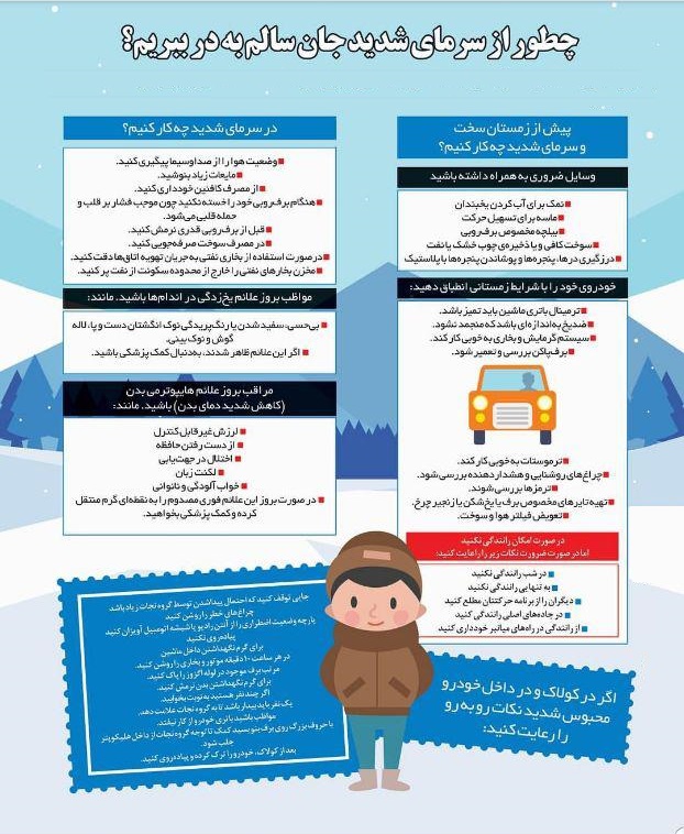 چطور از سرمای شدید جان سالم به در ببریم؟ + اینفوگرافی