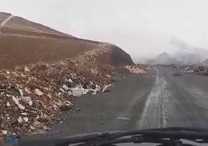 چهره ناخوشایند نخاله‌های ساختمانی مجاورت جاده + فیلم