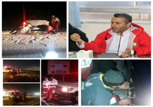 امدادرسانی هلالی‌ها به ۳۰ خودرو گرفتار در برف جاده هراز