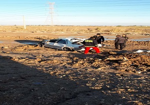 واژگونی یک دستگاه خودرو پژو پارس در خرمشهر
