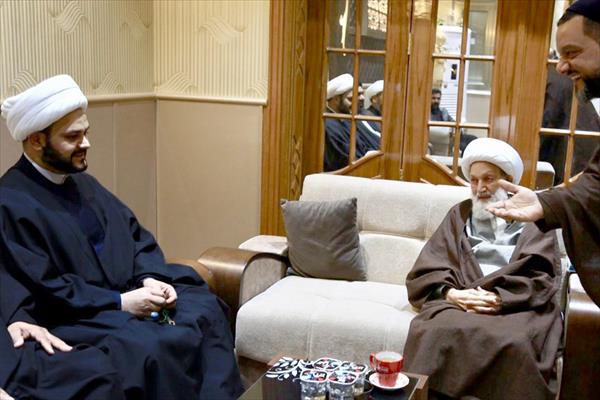 دیدار دبیرکل نُجَباء با رهبر شیعیان بحرین + تصاویر
