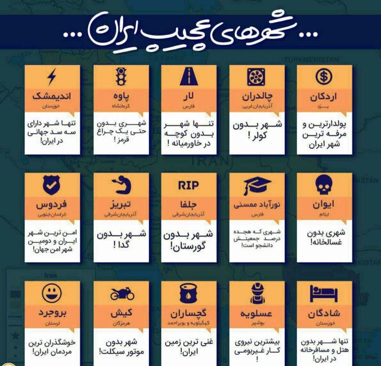 شهرهای عجیب ایران را بشناسید +اینفوگرافیک