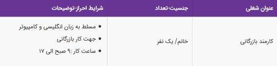 استخدام کارمند بازرگانی خانم در شرکت پویا الکترونیک ایرانیان