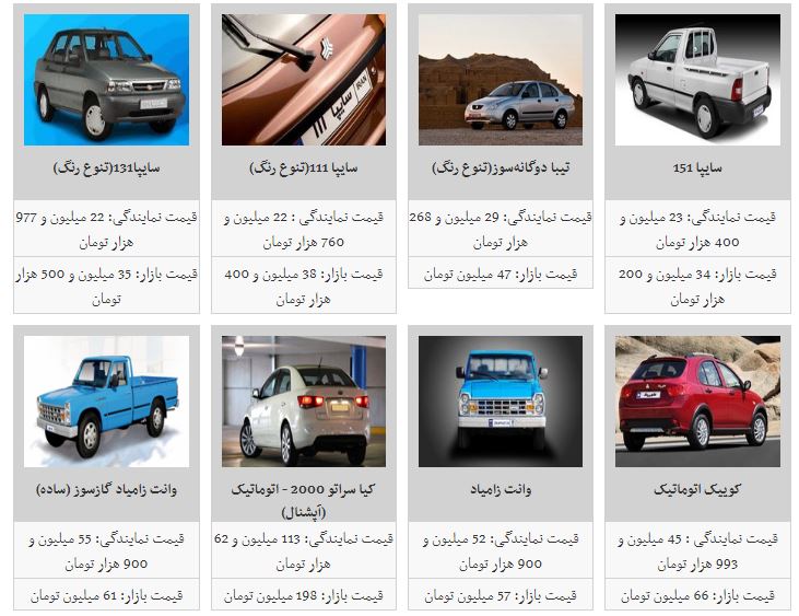 قیمت خودرو کاهش یافت+جدول قیمت خودرو کاهش یافت+جدول