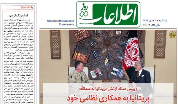 تصاویر صفحه اول روزنامه های افغانستان/ 2 جدی