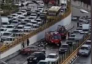 تصادف در میدان شهدا مشهد + فیلم