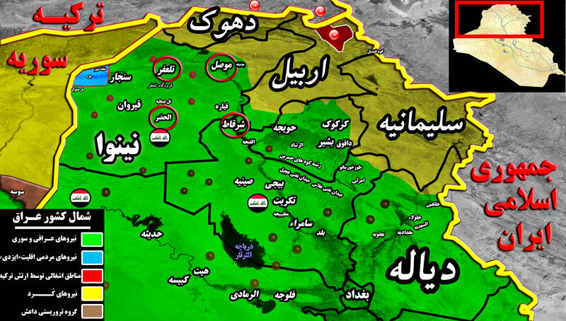 حملات سنگین هسته&zwnj;های خاموش داعش در دروازه جنوب غرب شهر کرکوک/ شهادت ۲ تن از نیرو&zwnj;های بسیج مردمی در حومه منطقه راهبردی &laquo;الحویجه&raquo; + نقشه میدانی