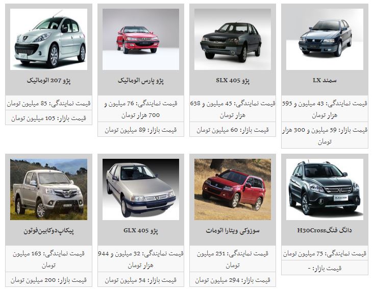 قیمت خودرو کاهش یافت+جدول