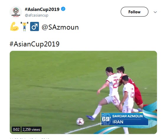 توئیت جالب  AFC درباره سردارآزمون +فیلم