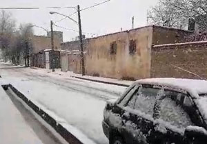 فیلمی از لحظات زیبای بارش برف در چادگان