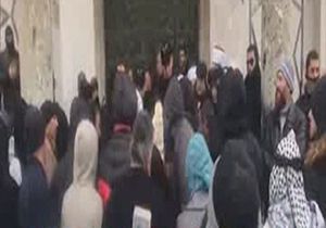 تجمع اعتراضی فلسطینیان مقابل مسجد قبه الصخره + فیلم