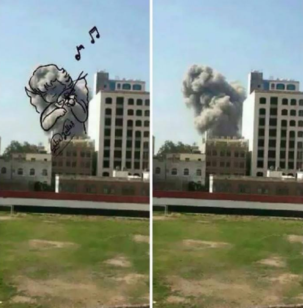 اعتراض هنرمندانه یمنی&zwnj;ها به حملات سعودی&zwnj;ها