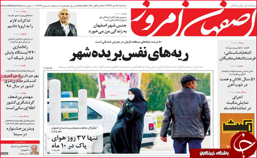 تصاویر صفحه نخست روزنامه استان&zwnj;ها،