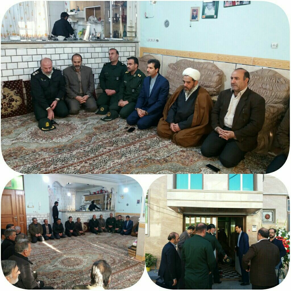 مسئولان شهرستان نهاوند در منزل پدری شهید قاسمی حضور پیدا کردند
