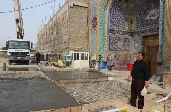 اتمام سنگ فرش باب القبله حرم مطهر امامین عسکریین علیهم السلام+ تصاویر