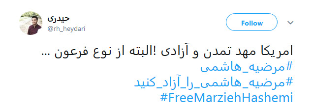 #مرضیه_هاشمی&zwnj; ها سهمی از حقوق بشر ندارند