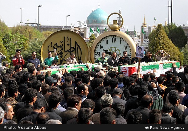 مراسم وداع با پیکر مطهر ۱۰ شهید دفاع مقدس و مدافع حرم