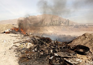 مبارزه با سوزاندن لاستیک در شهرستان کنگاور