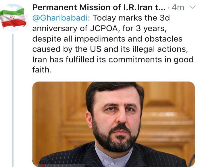 ایران در قِبال برجام با حُسن نیت عمل کرده است