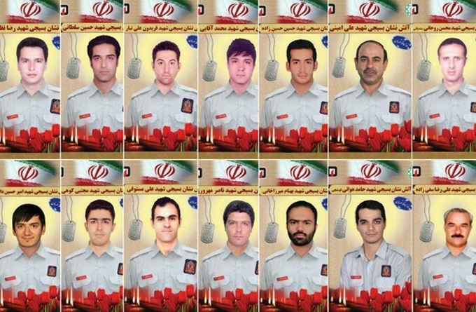 دومین بزرگداشت آتش&zwnj;نشانان پلاسکو در قطعه ۵۰ گلزار شهدای تهران