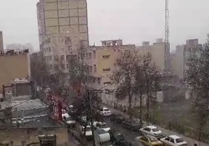 بارش برف در کرمانشاه + فیلم
