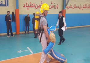 موفقیت آتش نشانان مهابادی در آزمون عملی آتش نشانی استان