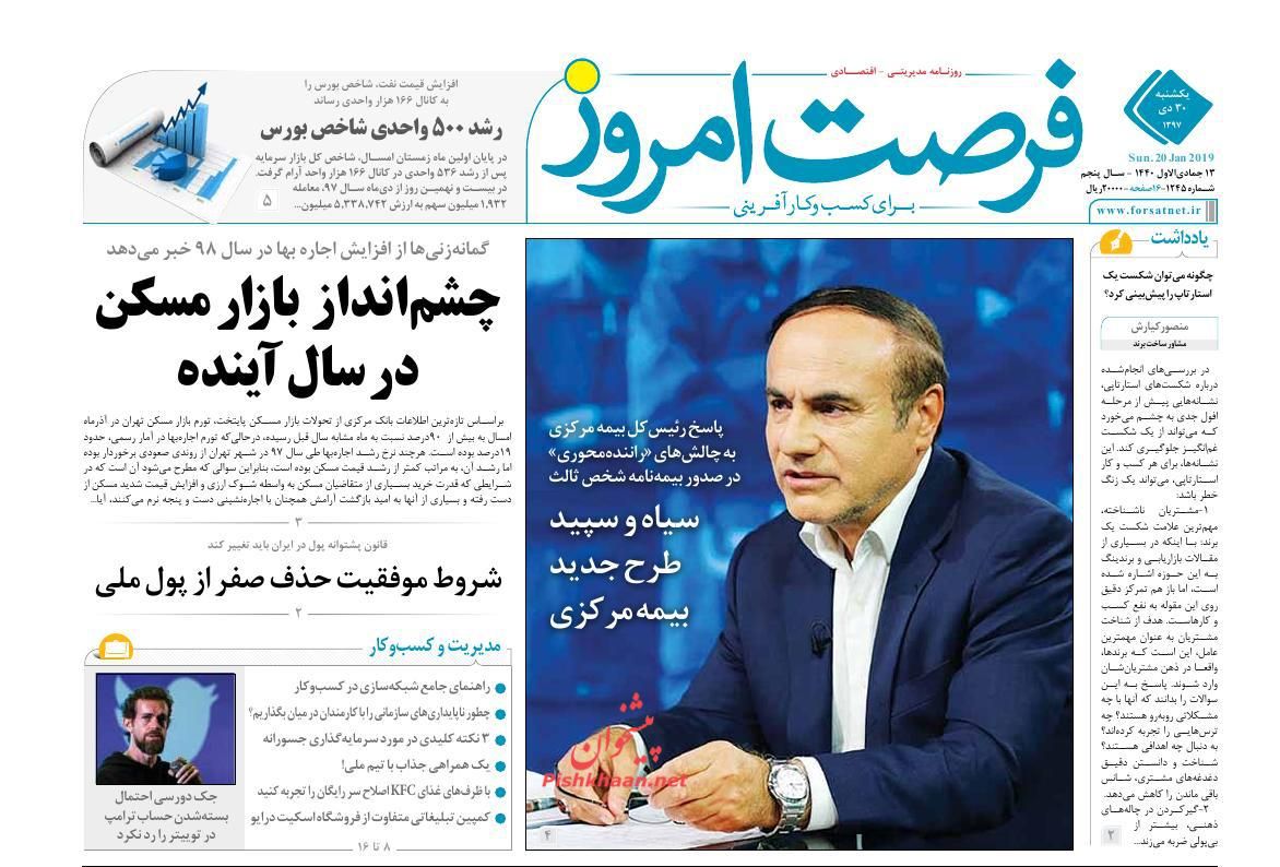 صفحه نخست روزنامههای اقتصادی ۳۰ دی ماه صفحه نخست روزنامههای اقتصادی ۳۰ دی ماه