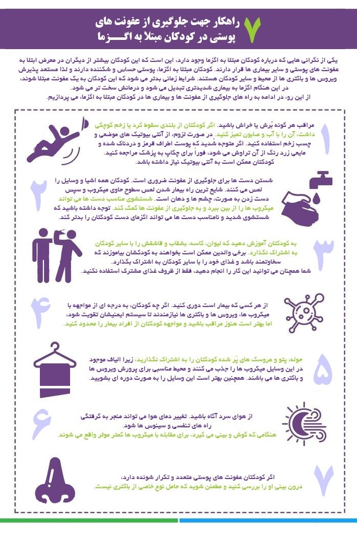 راهکارهایی برای جلوگیری از عفونت های پوستی در کودکان+ اینفوگرافی