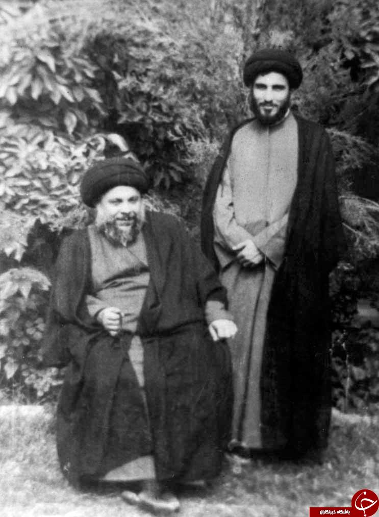 آیت الله هاشمی شاهرودی در کنار  آیت الله سیدمحمدباقر صدر