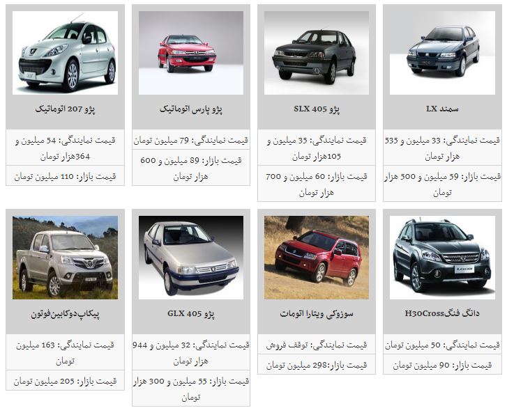 قیمت خودرو ثابت ماند+جدول