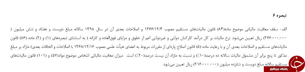 حقوق بگیران زیر ۲ میلیون و ۳۰۰ هزار تومان معاف از مالیات