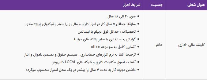 استخدام کارمند مالی -اداری در شرکت پویا کنترل الکترونیک
