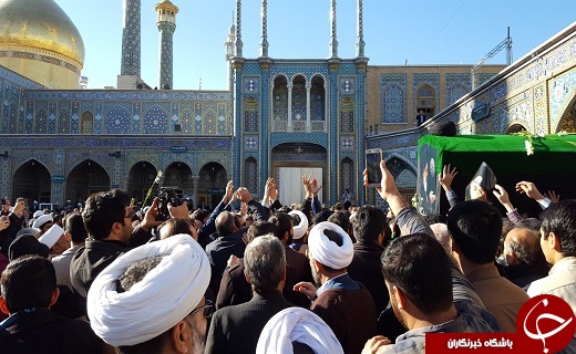 تشییع پیکر آیت الله هاشمی شاهرودی در حرم مطهر حضرت معصومه(س) + تصاویر