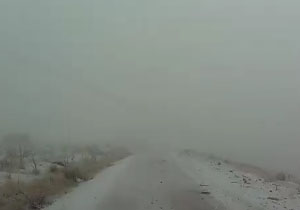 بارش برف زمستانی در روستای باروق + فیلم