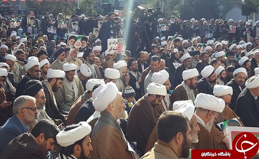 مراسم ۹ دی در مدرسه فیضیه قم برگزار شد