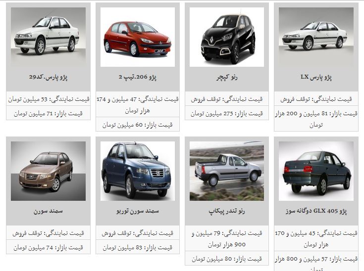 قیمت خودرو افزایش یافت+جدول