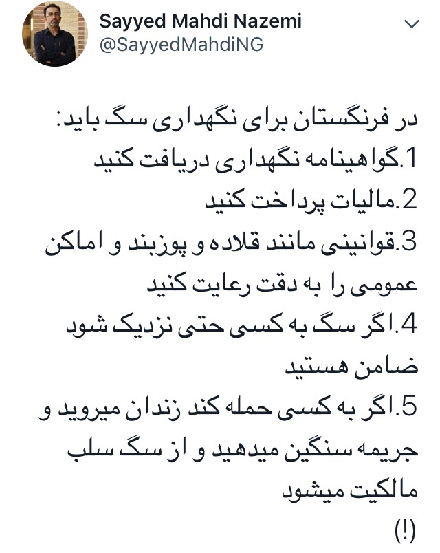 قوانین نگهداری سگ در کشورهای دیگر