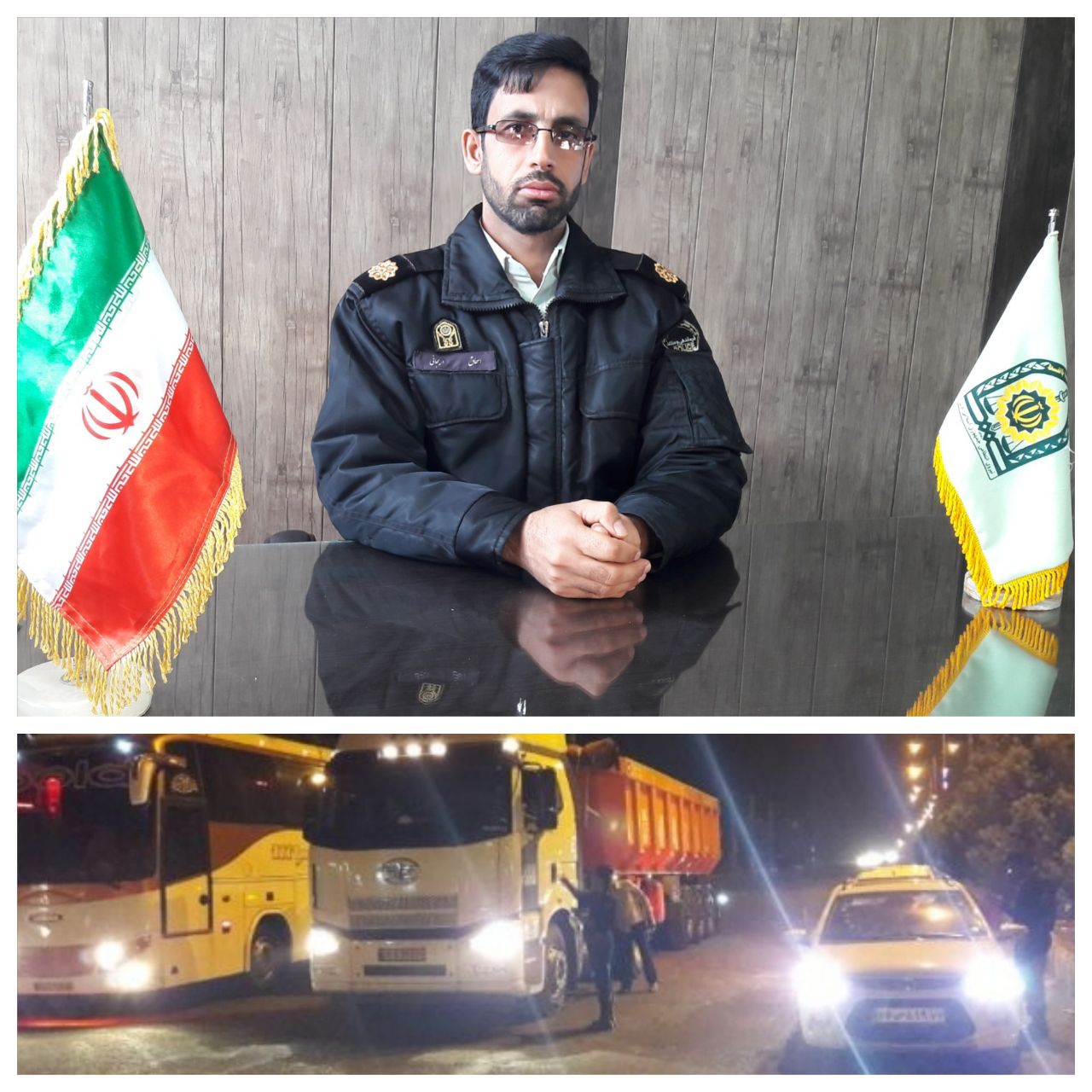 توقف کامیون کشنده با بیش از ۱۰۰ کیلو گرم مواد