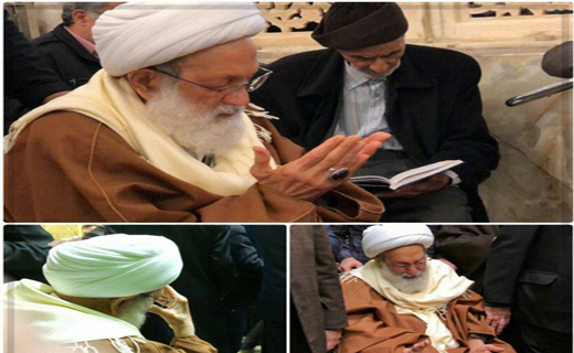 شیخ عیسی قاسم به حرم منور رضوی مشرف شد+تصاویر
