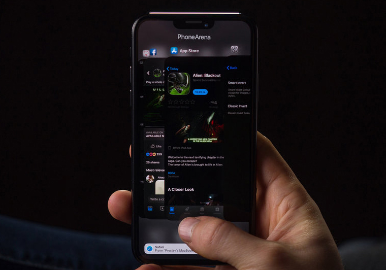 رندر آیفون xi از حالت تاریک جدید سیستم عامل ios 13 پرده برداشت +تصاویر