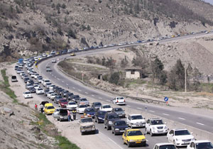 ترافیک سنگین در جاده هراز