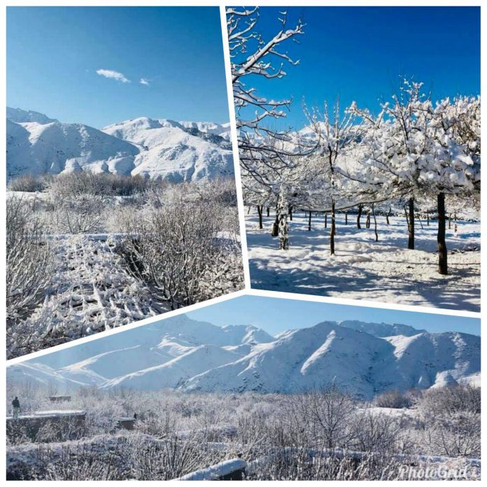 نمایی از یک روز برفی در ملکان پنجشیر