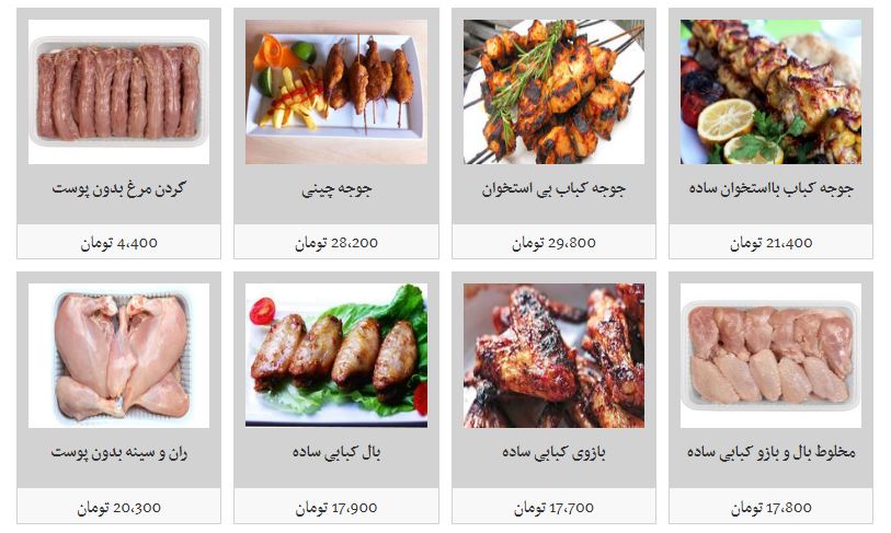 قیمت مرغ و انواع آلایش آن در غرفه تره بار + جدول