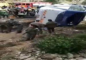 کشته و زخمی شدن 35 صهیونیست در حادثه واژگونی اتوبوس + فیلم