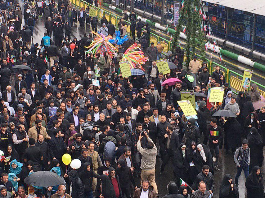حضور رئیس مجلس شورای اسلامی در راهپیمایی ۲۲ بهمن تهران