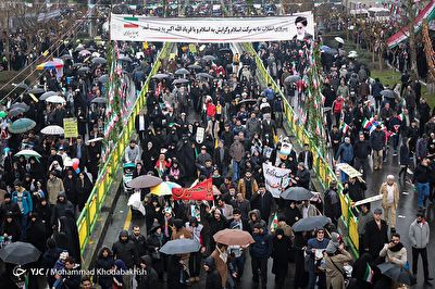 تصاویر هوایی از راهپیمایی با شکوه ۲۲ بهمن