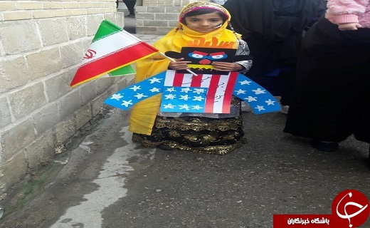 کودکان شوشترب ندای لبیک یا خامنه ای سر دادند+تصاویر
