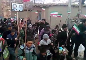 حماسه پرشور جشن انقلاب در روستای کلاته سهرآب + فیلم
